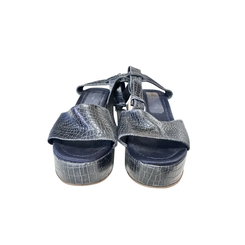 Rachel Comey women's juno wedge Platform Sandals‎ Reptile Texture navy size 10
